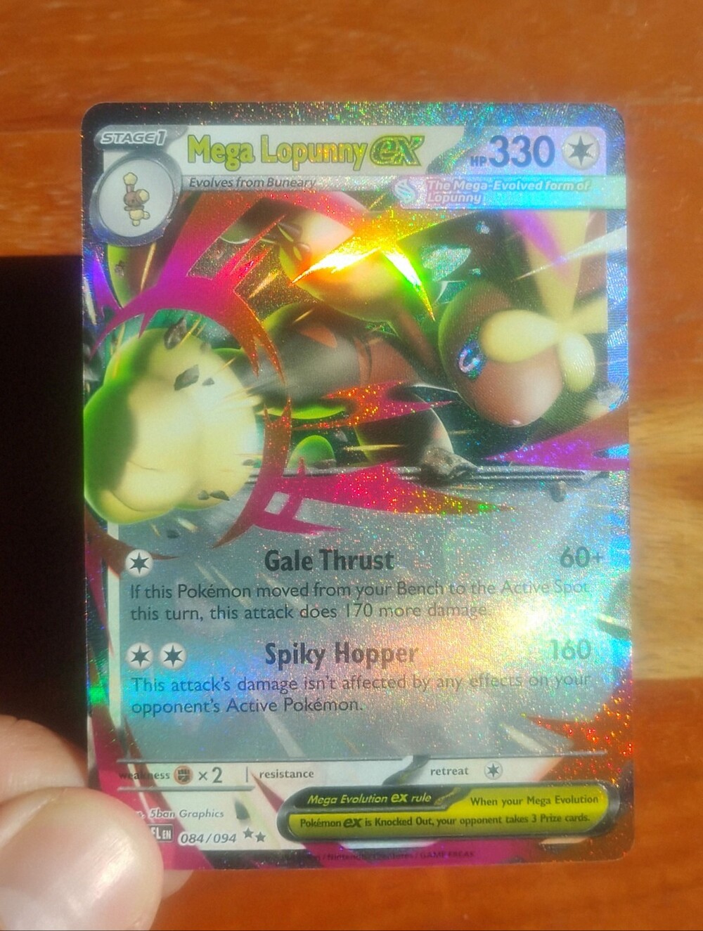 Mint 2025 Holo Mega Lopunny EX & Buneary Reverse Phantasmal Flames Pokemon Cards